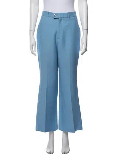 Pre-owned Gucci Silk Flared Pants In Blue
