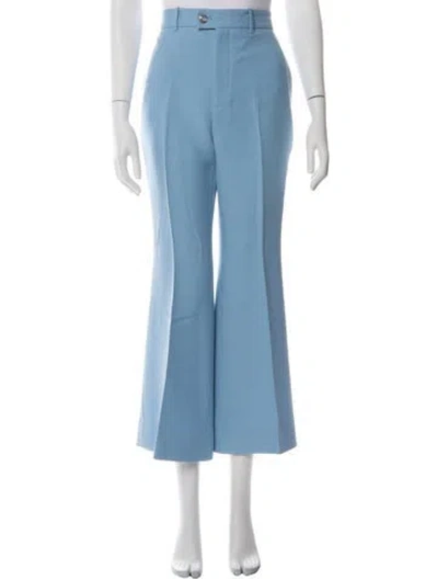 Pre-owned Gucci Silk Flared Pants In Blue