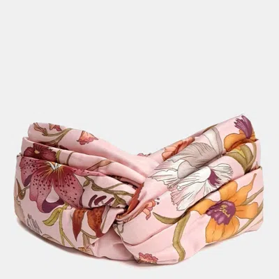 Pre-owned Gucci Silk Flora Hairband In Multicolor