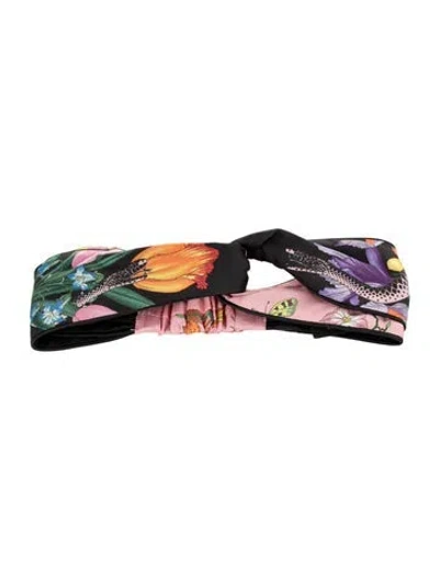Pre-owned Gucci Silk Flora Headband In Multi