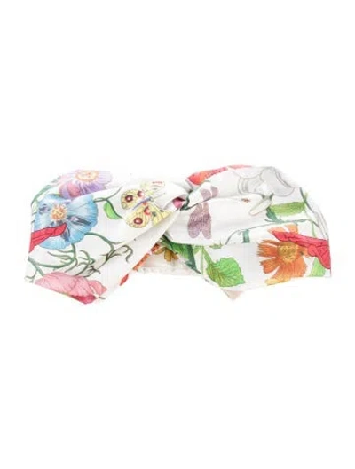 Pre-owned Gucci Silk Flora Print Headband In Multi