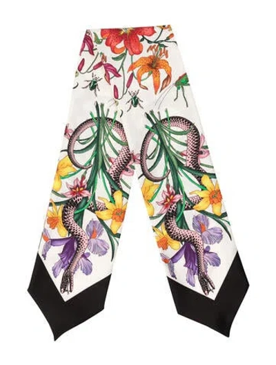 Pre-owned Gucci Silk Floral Print Bandeau In Multi