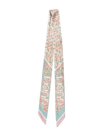 Pre-owned Gucci Silk Floral Print Shawl In Neutrals