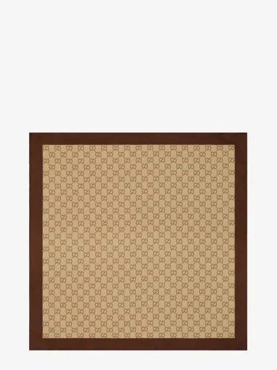 Gucci Silk Foulard In Brown