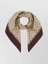 Gucci Silk Foulard With Gg Motif Print
