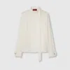 Gucci Silk Georgette Top In Neutral