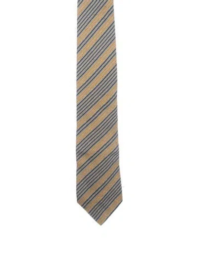 Pre-owned Gucci Silk Gg Tie In Yellow