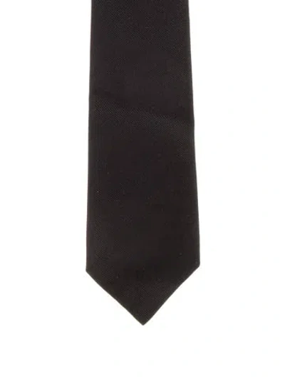 Pre-owned Gucci Silk Graphic Print Tie In Black