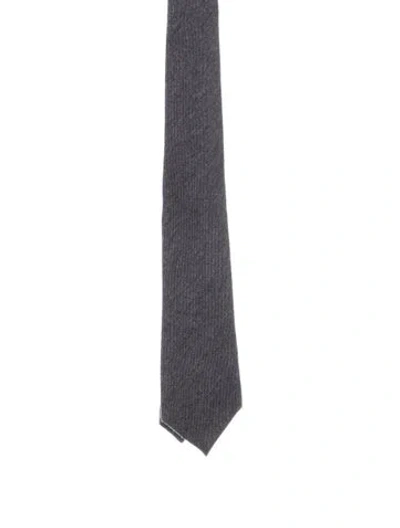 Pre-owned Gucci Silk  Tie In Grey