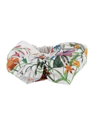 Pre-owned Gucci Silk Hair Band In White