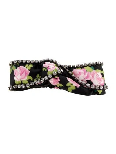 Pre-owned Gucci Silk Headband In Black