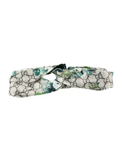 Pre-owned Gucci Silk Headband In Green