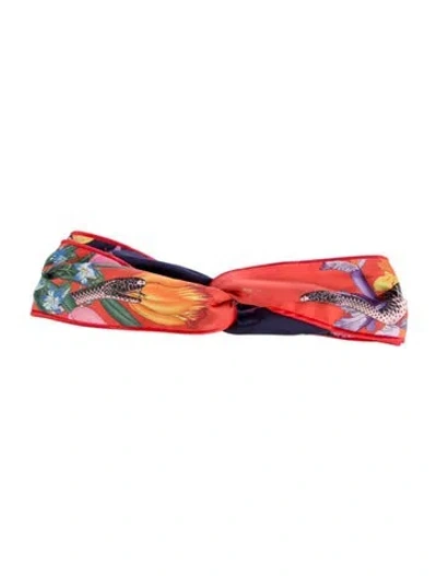 Pre-owned Gucci Silk Headband In Red