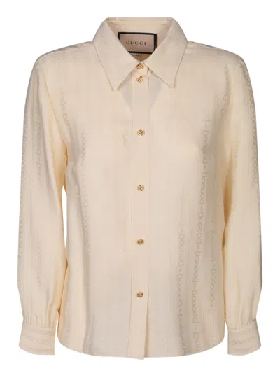 Gucci Silk Ivory Shirt In White