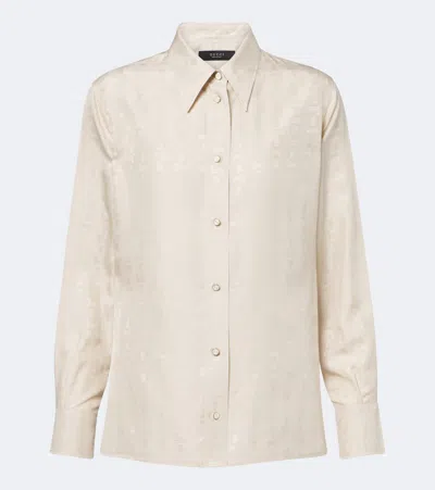 Gucci Silk Jacquard Shirt In Neutral