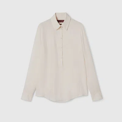 Gucci Silk Jacquard Shirt In White