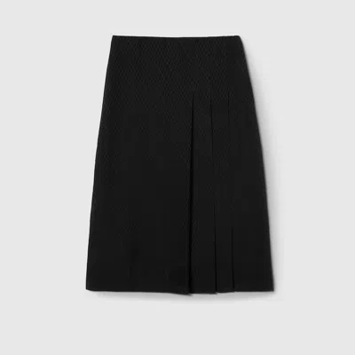 Gucci Silk Jacquard Skirt In Black