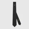 Gucci Silk Jacquard Tie In Black