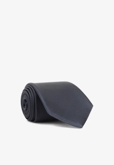 Gucci Silk Jacquard Tie In Blue