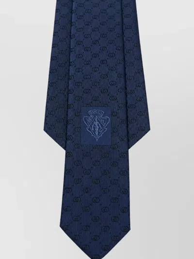 Gucci Silk Jacquard Tie In Blue