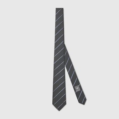 Gucci Silk Jacquard Tie In Gray