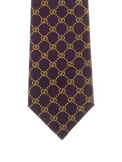 Pre-owned Gucci Silk Jacquard Tie In Multi
