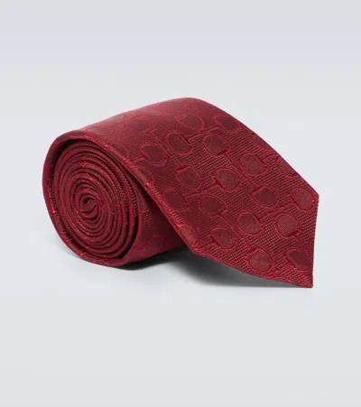 Gucci Silk Jacquard Tie In Red