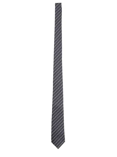 Gucci Silk Jacquard Tie With Clamp In Multi