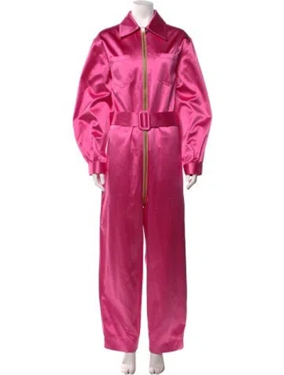 Pre-owned Gucci Silk Jumpsuit In Pink