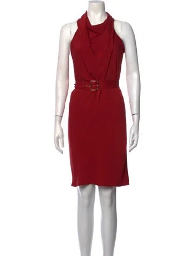 Pre-owned Gucci Silk Knee-length Dress In Red