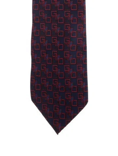 Pre-owned Gucci Silk Logo Tie In Multi