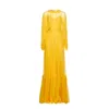 Gucci Silk Long Dress Women In 黄色的