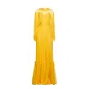 Gucci Silk Long Dress Women In Yellow