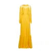 Gucci Silk Long Dress Women In Yellow