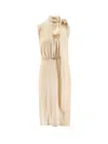 Gucci Women Silk Midi Dress In Neutral