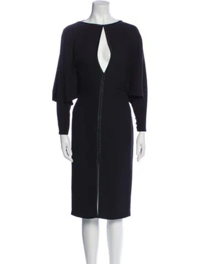 Pre-owned Gucci Silk Midi Length Dress In Black