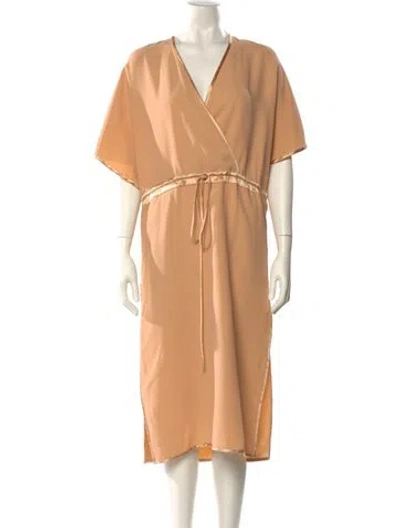 Pre-owned Gucci Silk Midi Length Dress In Neutral
