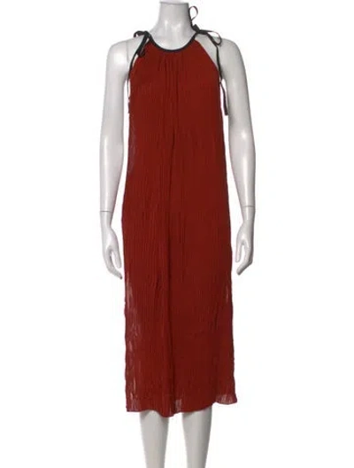 Pre-owned Gucci Silk Midi Length Dress In Orange