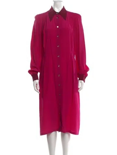 Pre-owned Gucci Silk Midi Length Dress In Pink