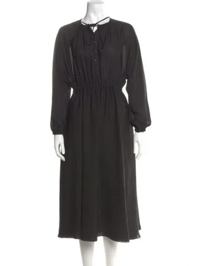 Pre-owned Gucci Silk Midi Length Dress W/ Tags In Black