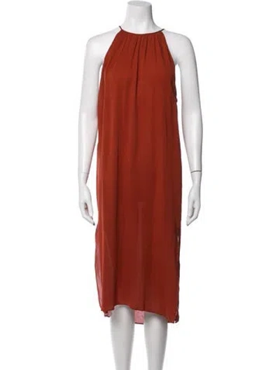 Pre-owned Gucci Silk Midi Length Dress W/ Tags In Orange