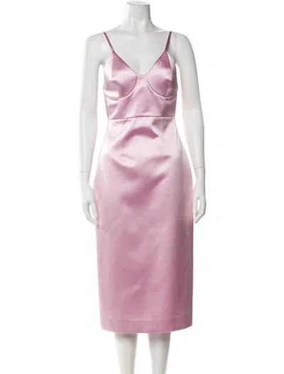 Pre-owned Gucci Silk Midi Length Dress W/ Tags In Pink