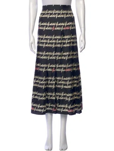 Pre-owned Gucci Silk Midi Length Skirt
