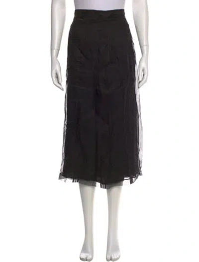 Pre-owned Gucci Silk Midi Length Skirt In Black