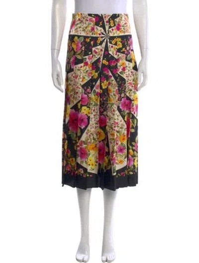 Pre-owned Gucci Silk Midi Length Skirt In Black