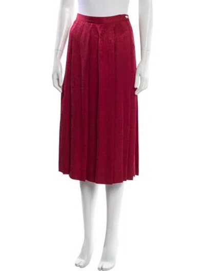 Pre-owned Gucci Silk Midi Length Skirt In Burgundy