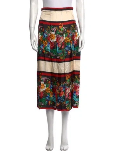 Pre-owned Gucci Silk Midi Length Skirt In Neutral