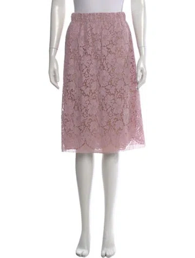 Pre-owned Gucci Silk Midi Length Skirt In Purple