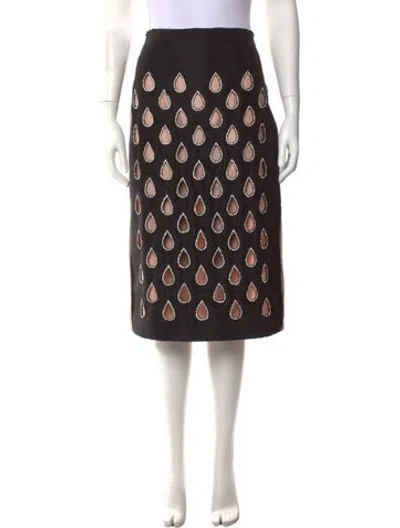 Pre-owned Gucci Silk Midi Length Skirt W/ Tags In Black
