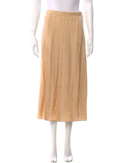 Pre-owned Gucci Silk Midi Length Skirt W/ Tags In Neutral